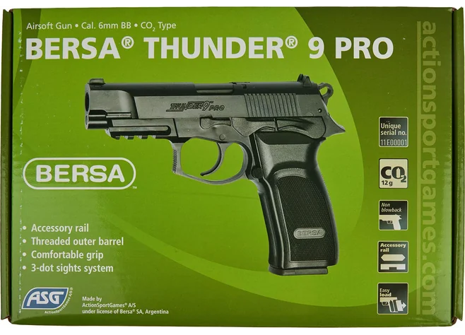Пістолет страйкбольний ASG Bersa Thunder 9 PRO CO2 кал. 6 мм Фото 3